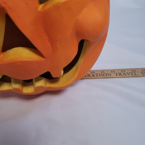 VTG Seasons by Zauder's Foam Blow Mold Lightup Pumpkin Jack-O-Lantern 13" - Picture 6 of 8